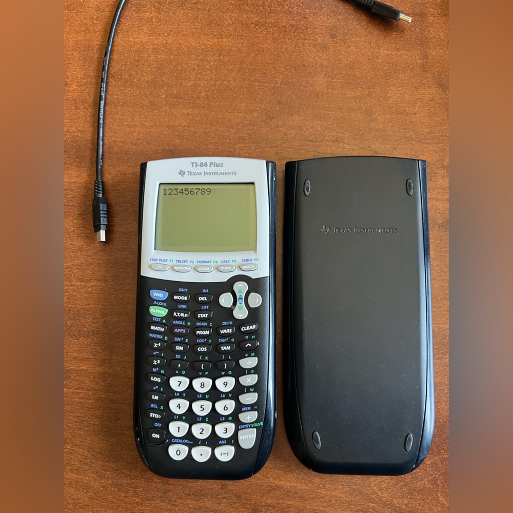Texas Instruments TI-84 Plus Graphing Calculator - Black WORKS with Lid.